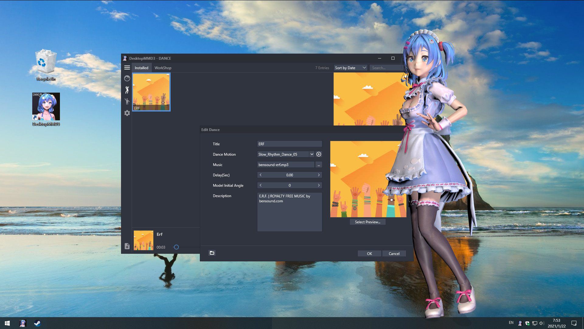 桌面萌娘3鱼鱼小姐(赠送整合集成百+款-模型+音乐舞蹈）-6